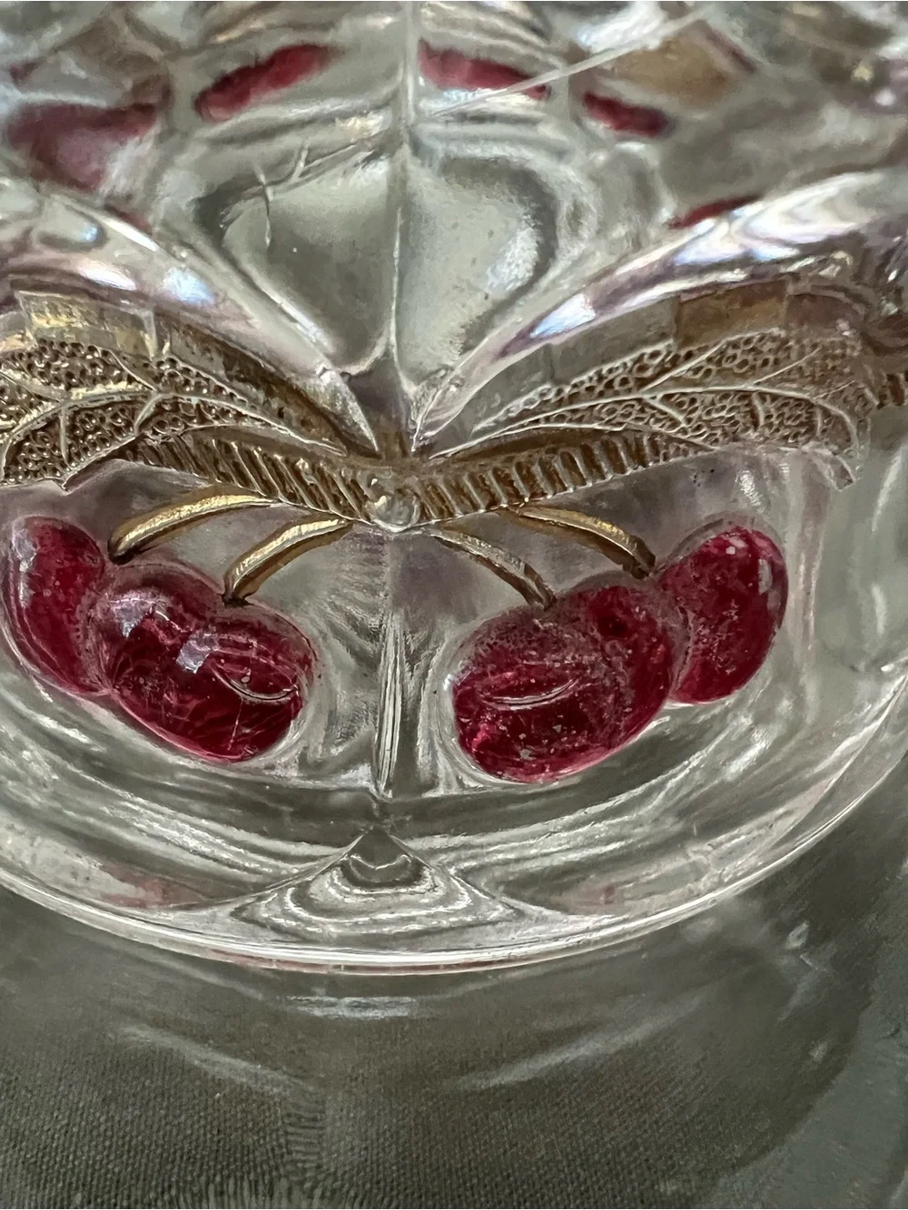 Vintage Mosser Glass Butter Cheese Dish Northwood Cherry & Cable Pattern